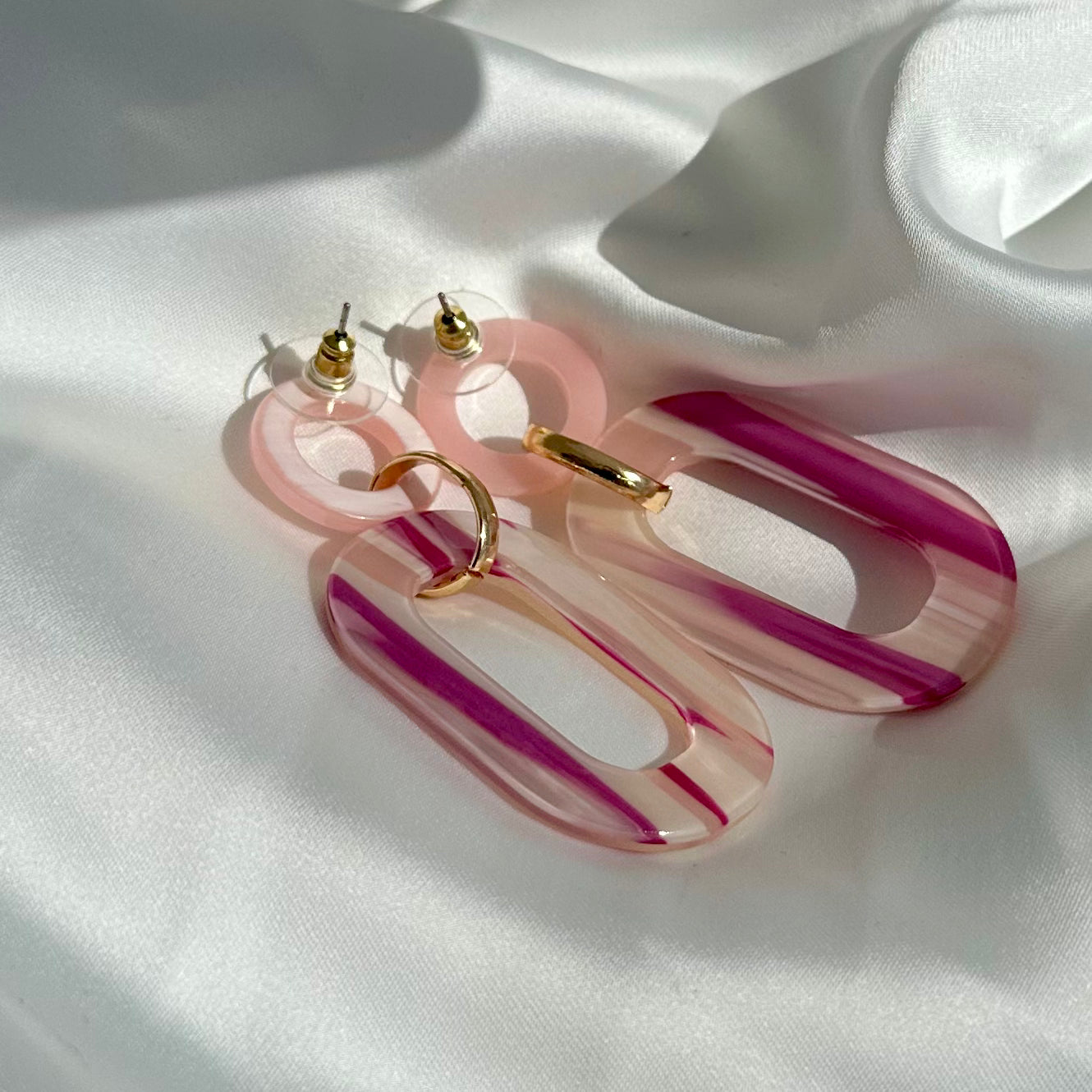 Orecchini in resina Ovali rosa