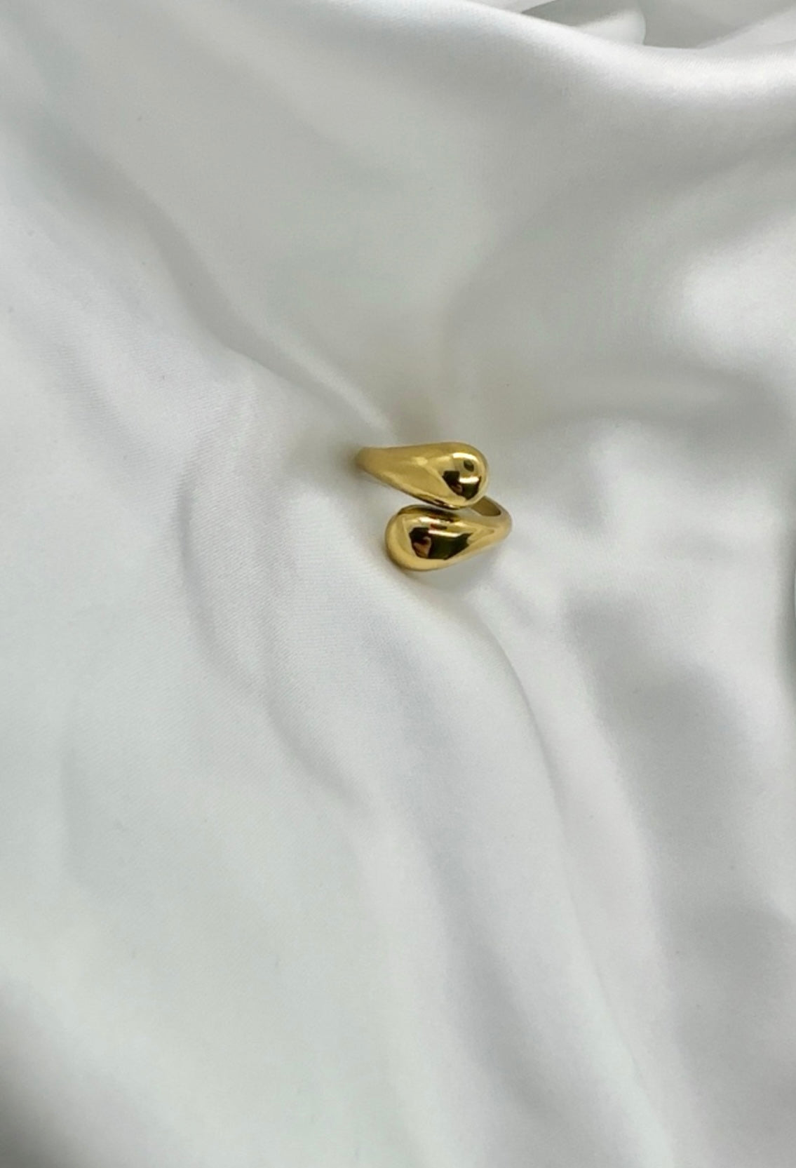 Adjustable Gold Plated Double Drop Union Ring