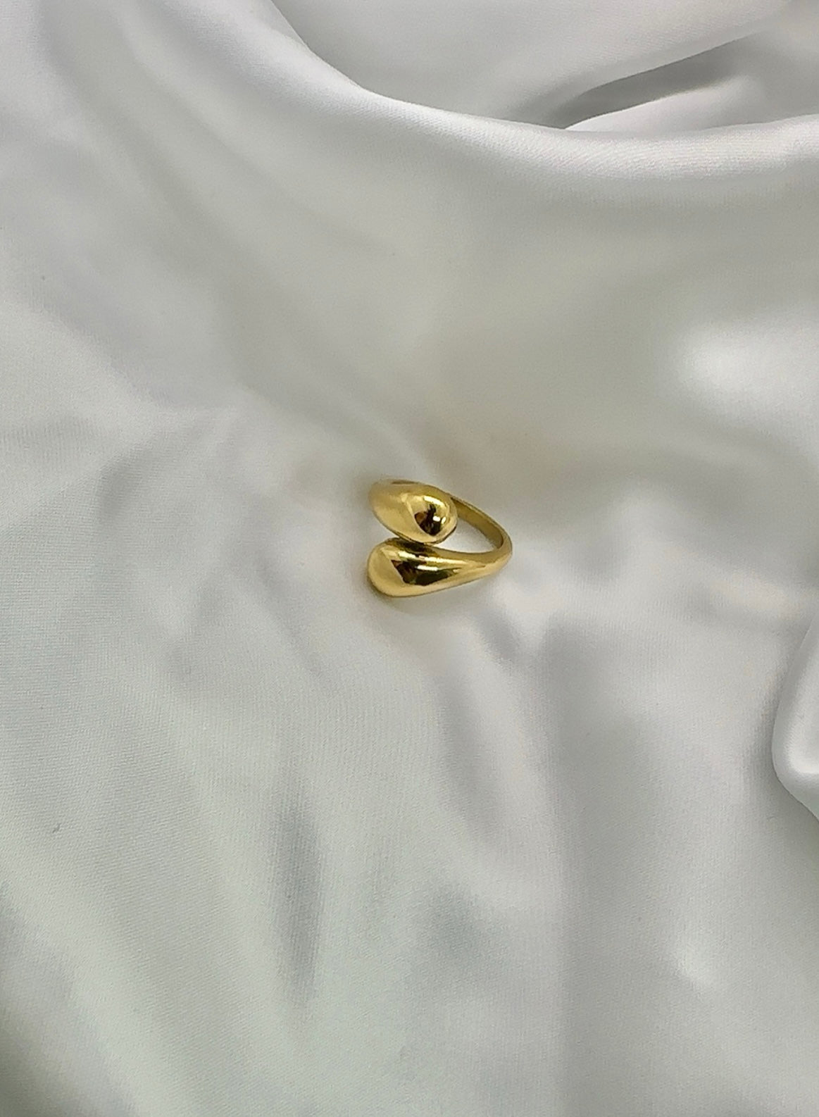 Adjustable Gold Plated Double Drop Union Ring