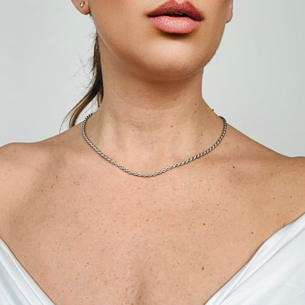 Silver Plated Braided Choker