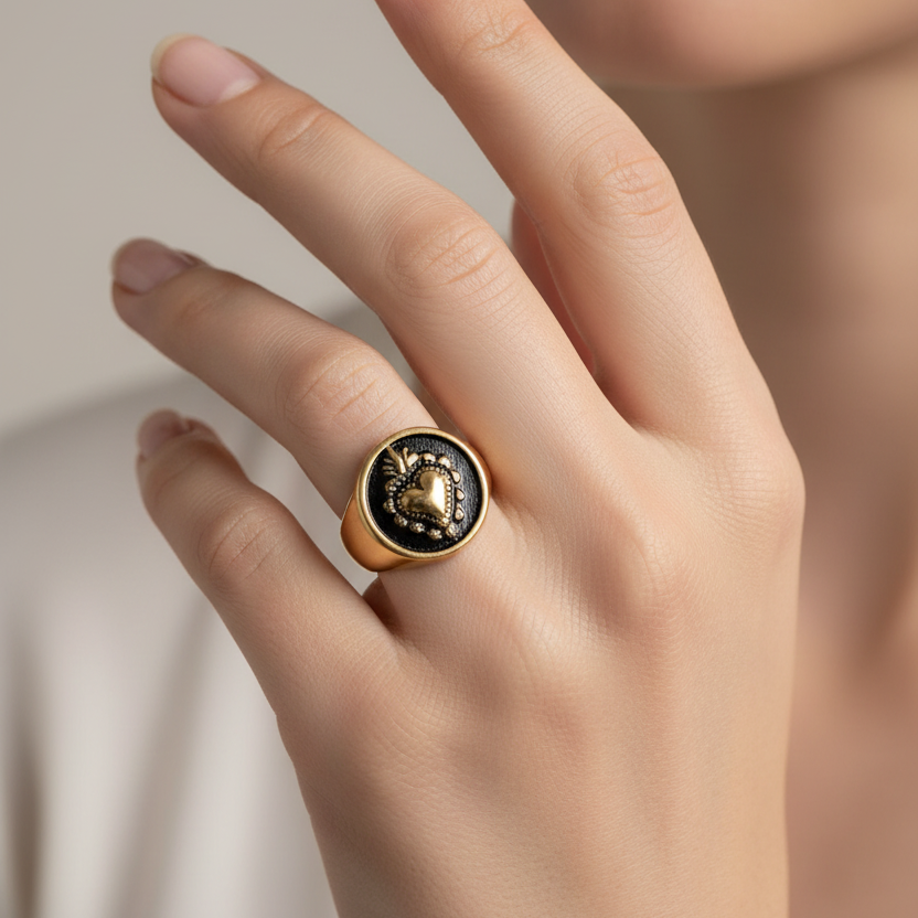 Anello Chevalier Cuore Sacro: Eleganza e Autenticità