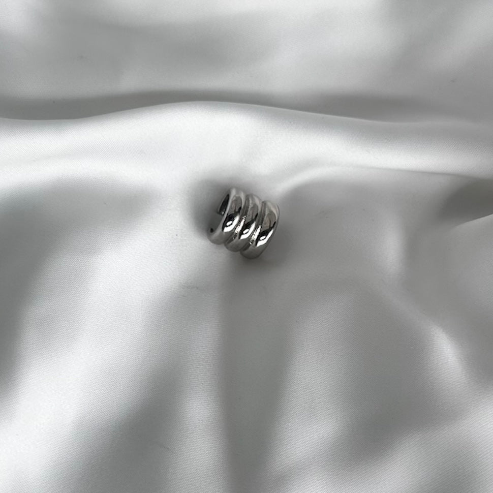 Trinity Cuff Earrings in Silver Plated Steel