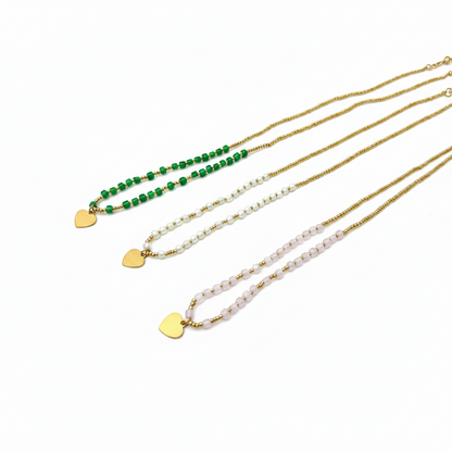 Collana Cuore e Corallini in Vetro: Forte e Fragile come l’Amore