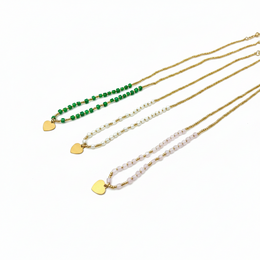 Collana Cuore e Corallini in Vetro: Forte e Fragile come l’Amore