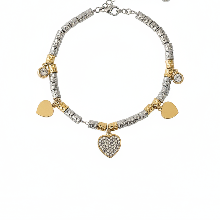 Bracciale "Diletta" Cuore/Quadrifoglio  - Un Simbolo di Scelta e Coraggio