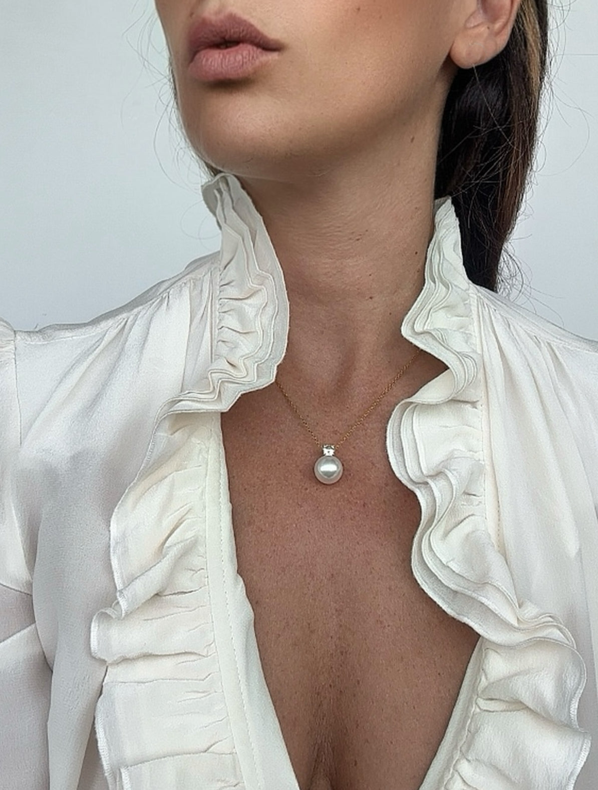 Collana "Luce di perla" in acciaio