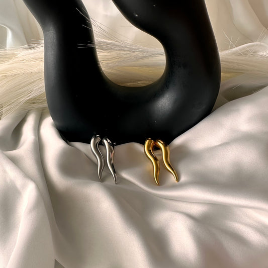 Orecchini "Corno"3D Fortuna e Prosperità