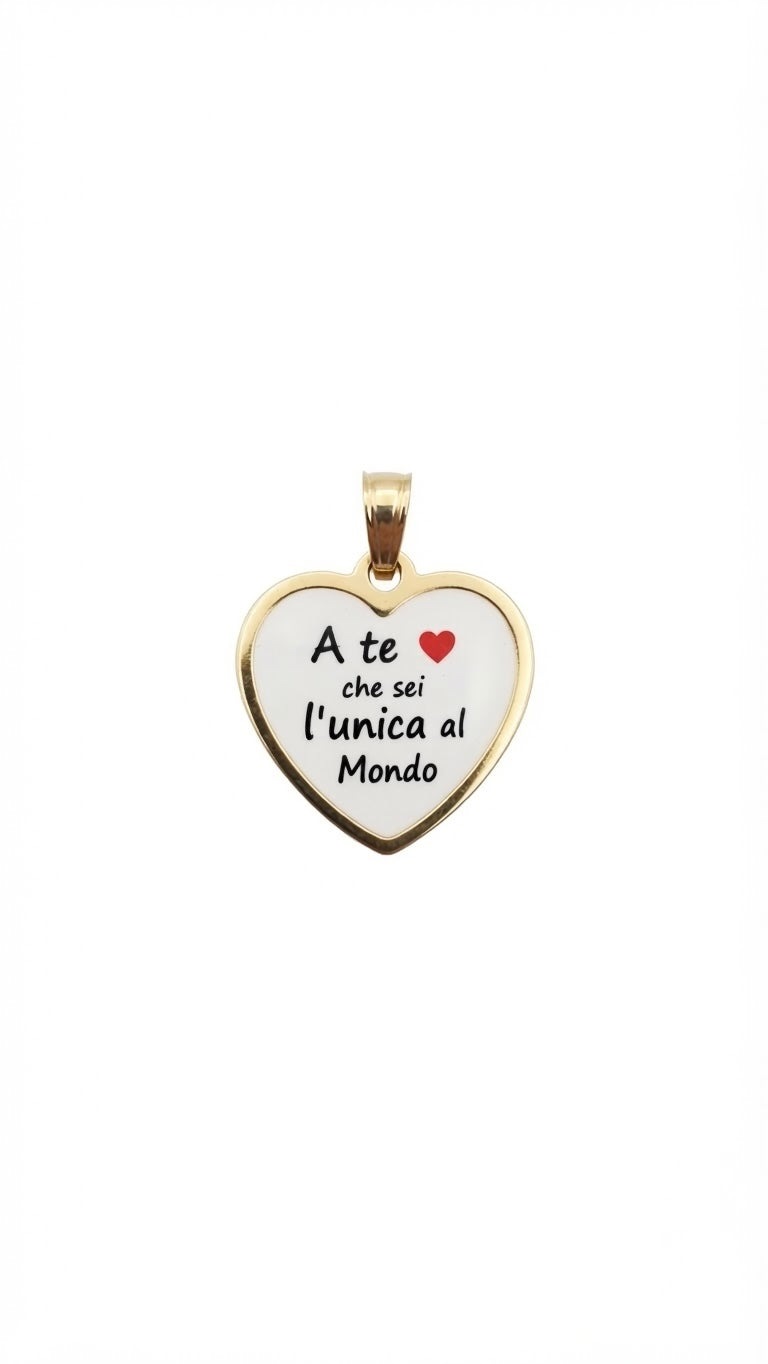 Collana con Ciondolo Cuore "A te che sei l'unica al Mondo"