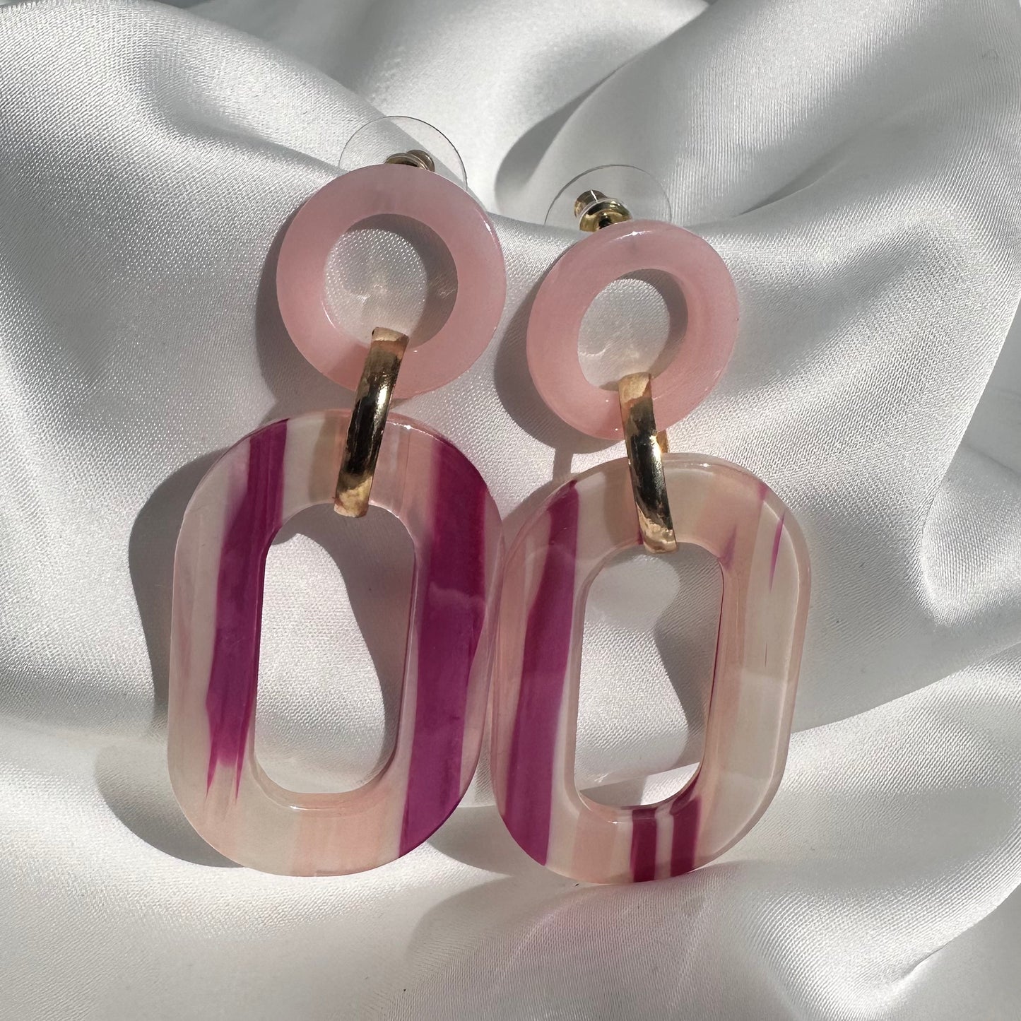 Orecchini in resina Ovali rosa