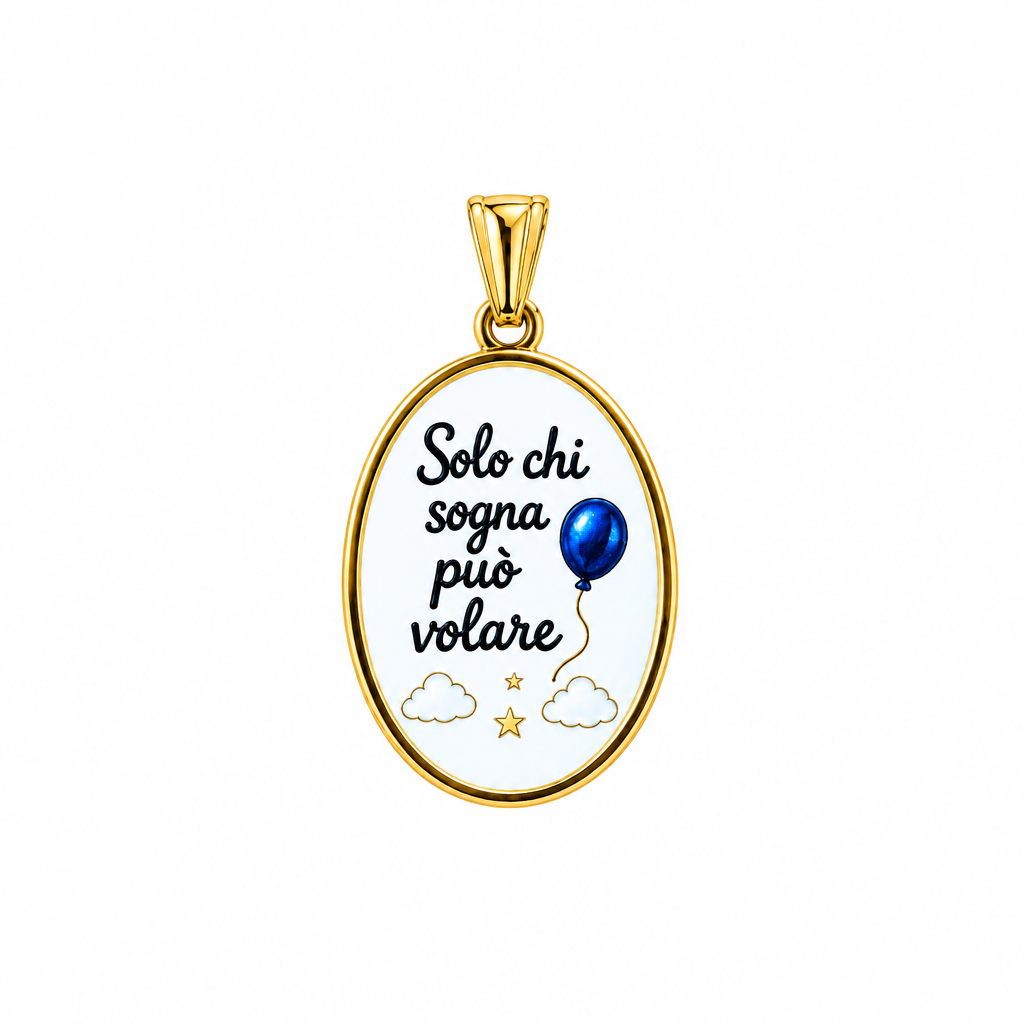 Collana con Ciondolo Ovale "Solo chi sogna può volare"