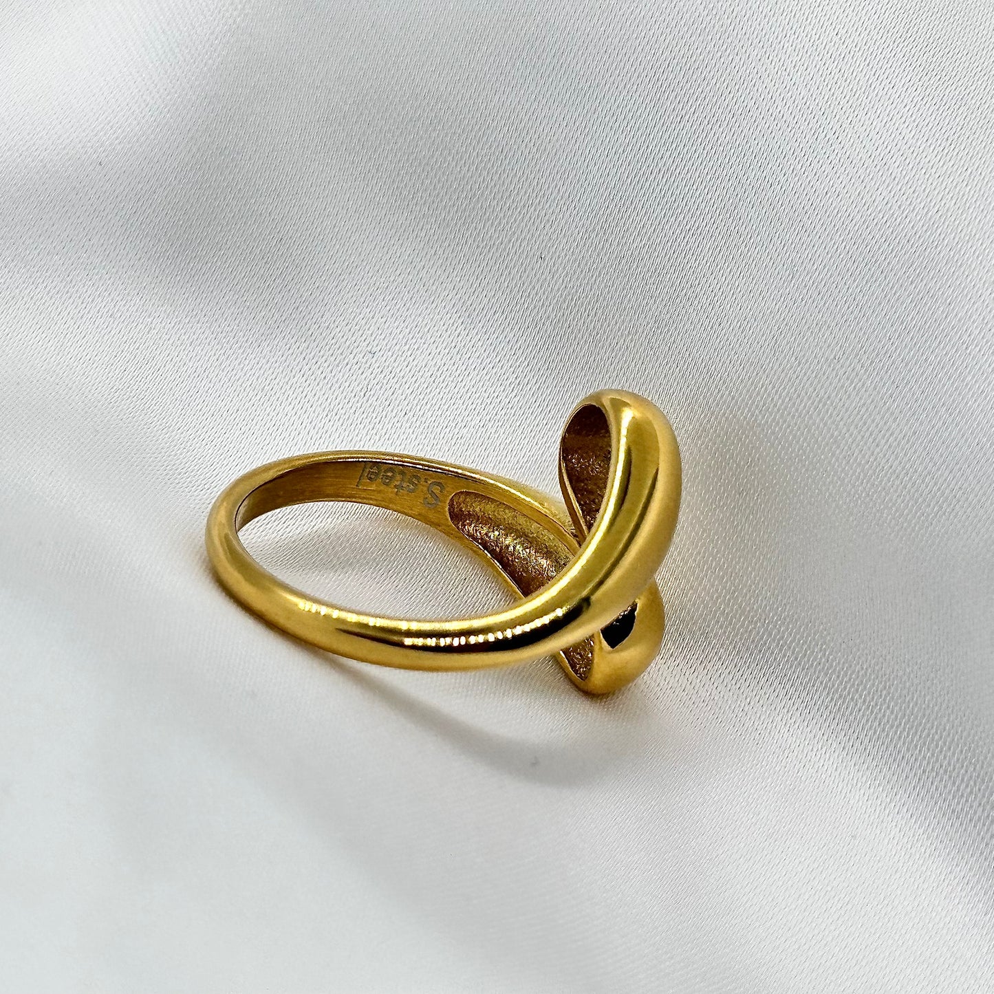 Anello Unione doppia Goccia  placcato argento regolabile