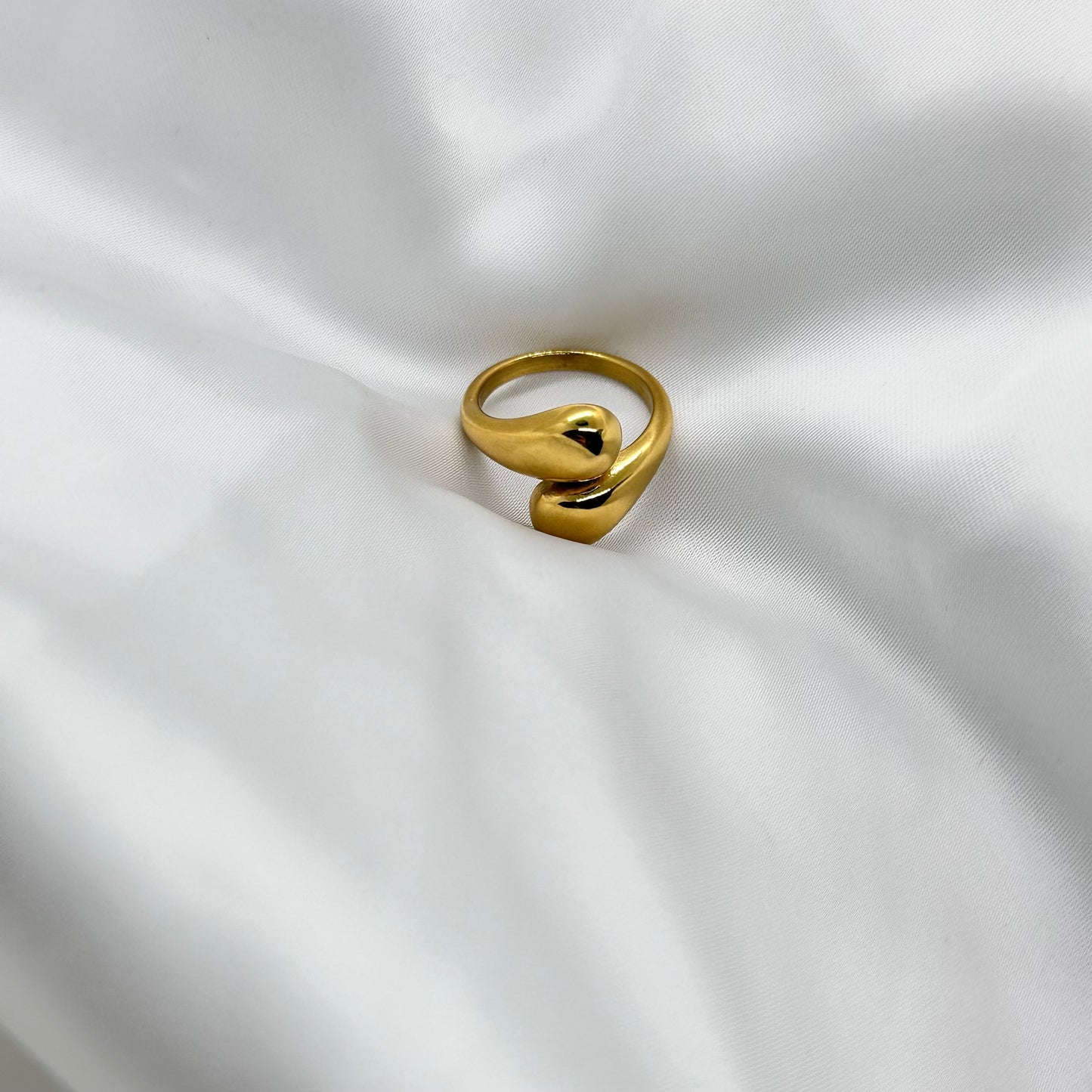 Anello Unione doppia Goccia  placcato argento regolabile