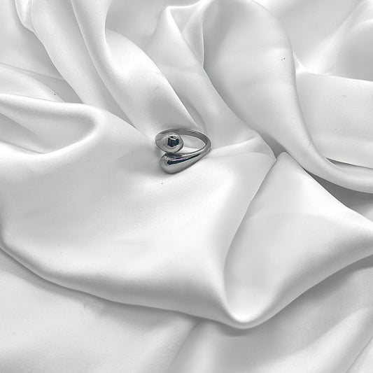Anello Unione doppia Goccia  placcato argento regolabile