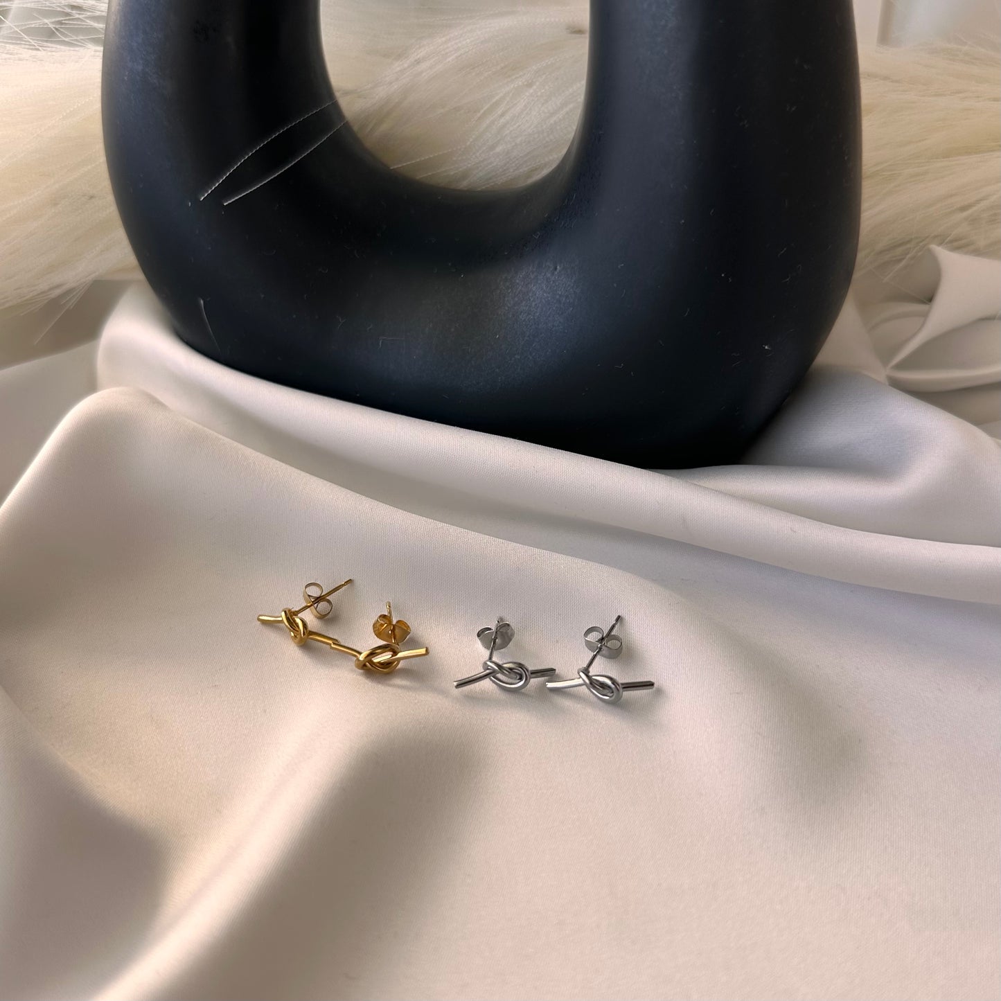 Infinity Knot Steel Earrings Silver Plated