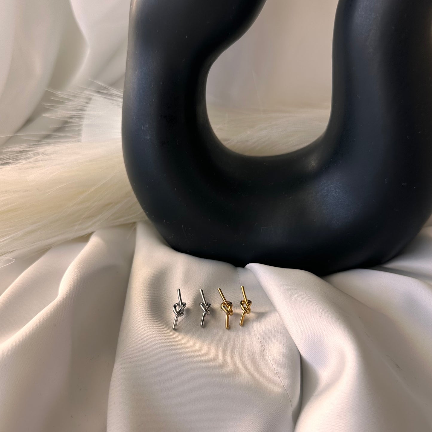 Infinity Knot Steel Earrings Silver Plated