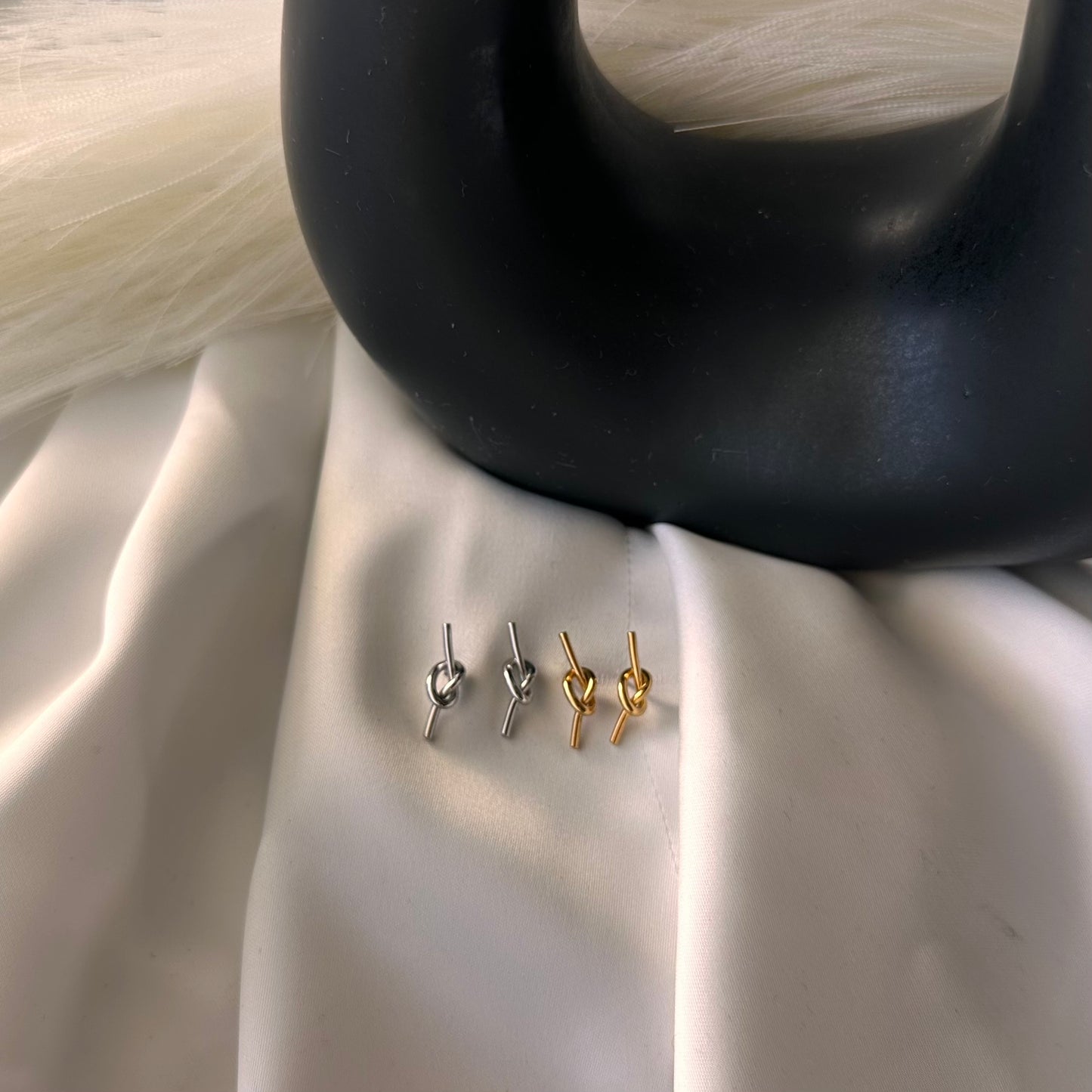 Infinity Knot Steel Earrings Silver Plated