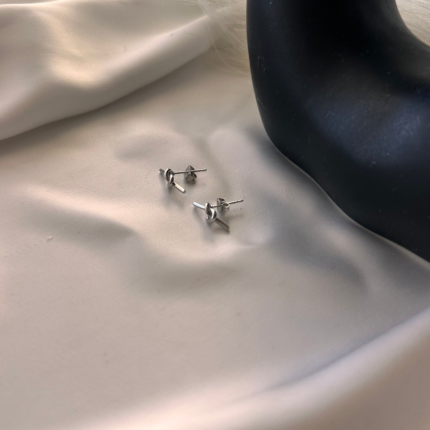 Infinity Knot Steel Earrings Silver Plated