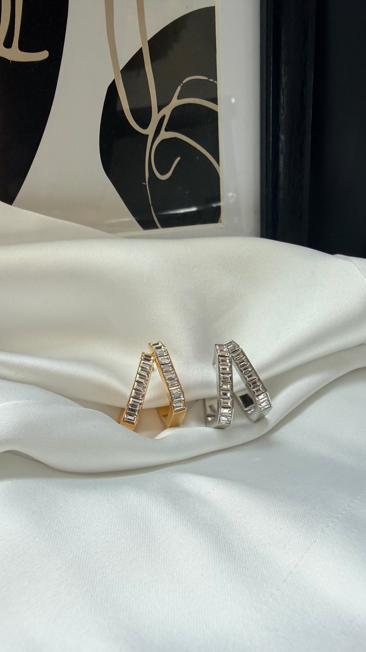 Orecchini Rettangolari Baguette: Luce Pura