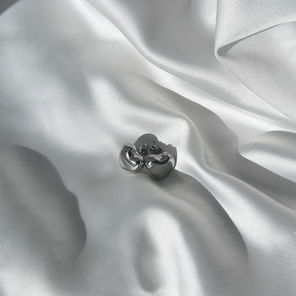 Orecchini Cuore 3D in Acciaio 15 mm