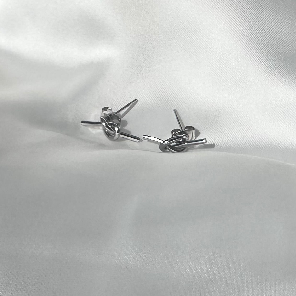 Infinity Knot Steel Earrings Silver Plated