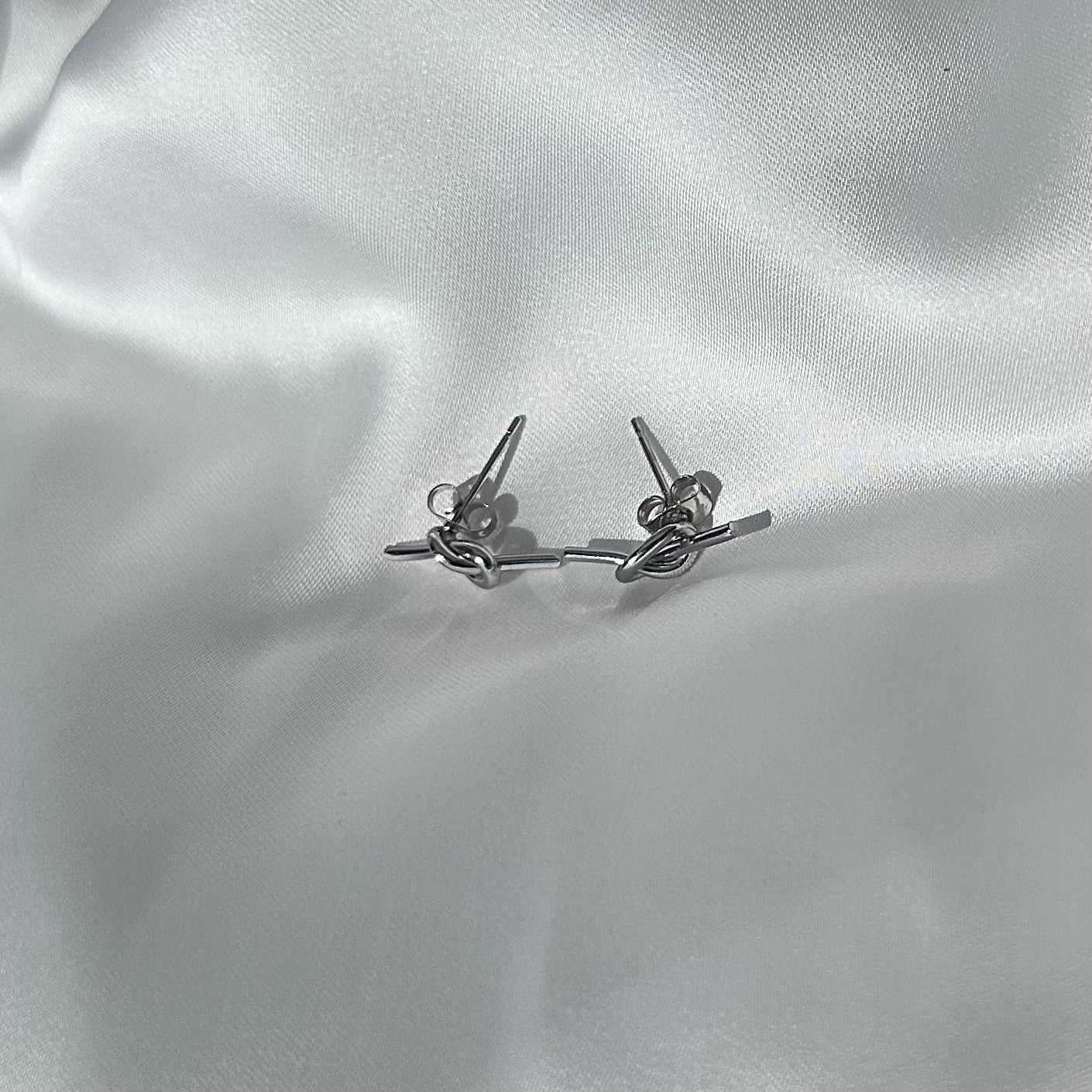 Infinity Knot Steel Earrings Silver Plated