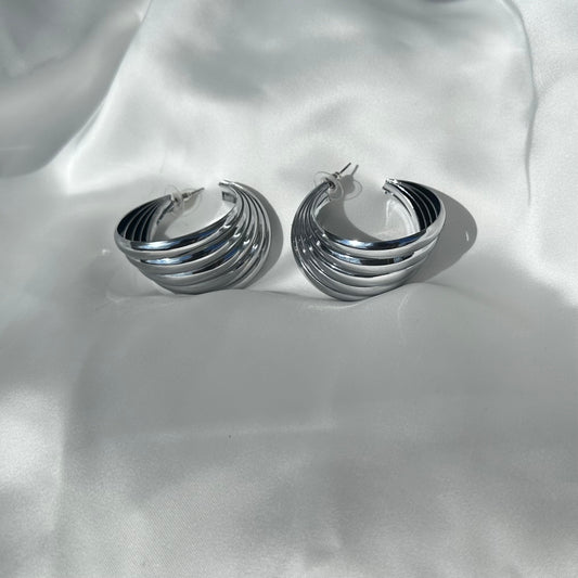 Orecchini cerchio Grandi Multifilo Silver