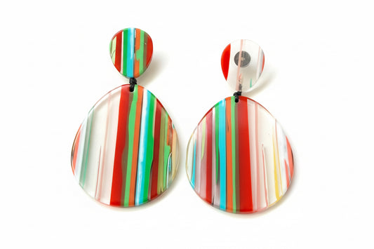 Orecchini "Arcobaleno Astratto" – Riflessi di Luce e Colore