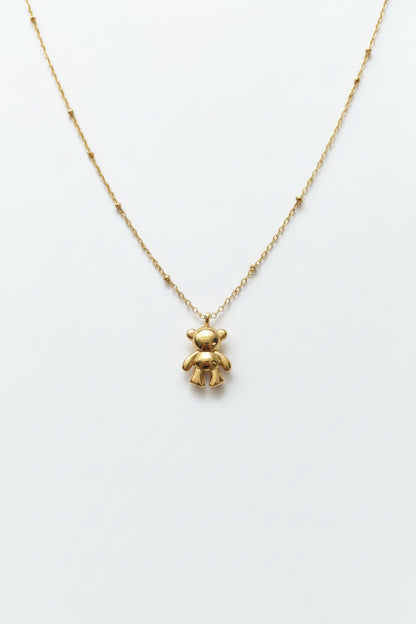 Collana Golden Teddy: Un Abbraccio di Luce
