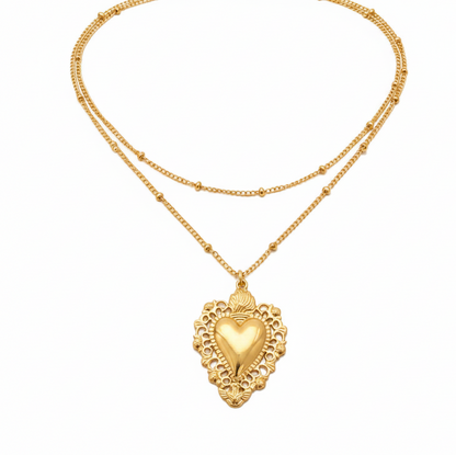 Collana/ Orecchini  "Cuore Sacro": Un Legame che Scalda il Cuore