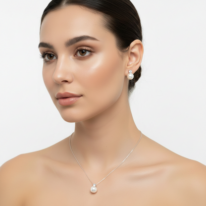 Collana/Orecchini "Luce di perla": Eleganza senza Tempo