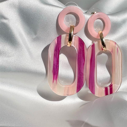 Orecchini in resina Ovali rosa