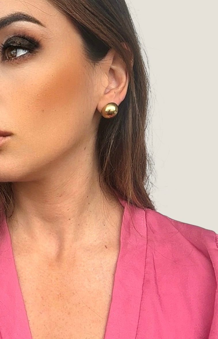 Orecchini a Bottone 3D Gold