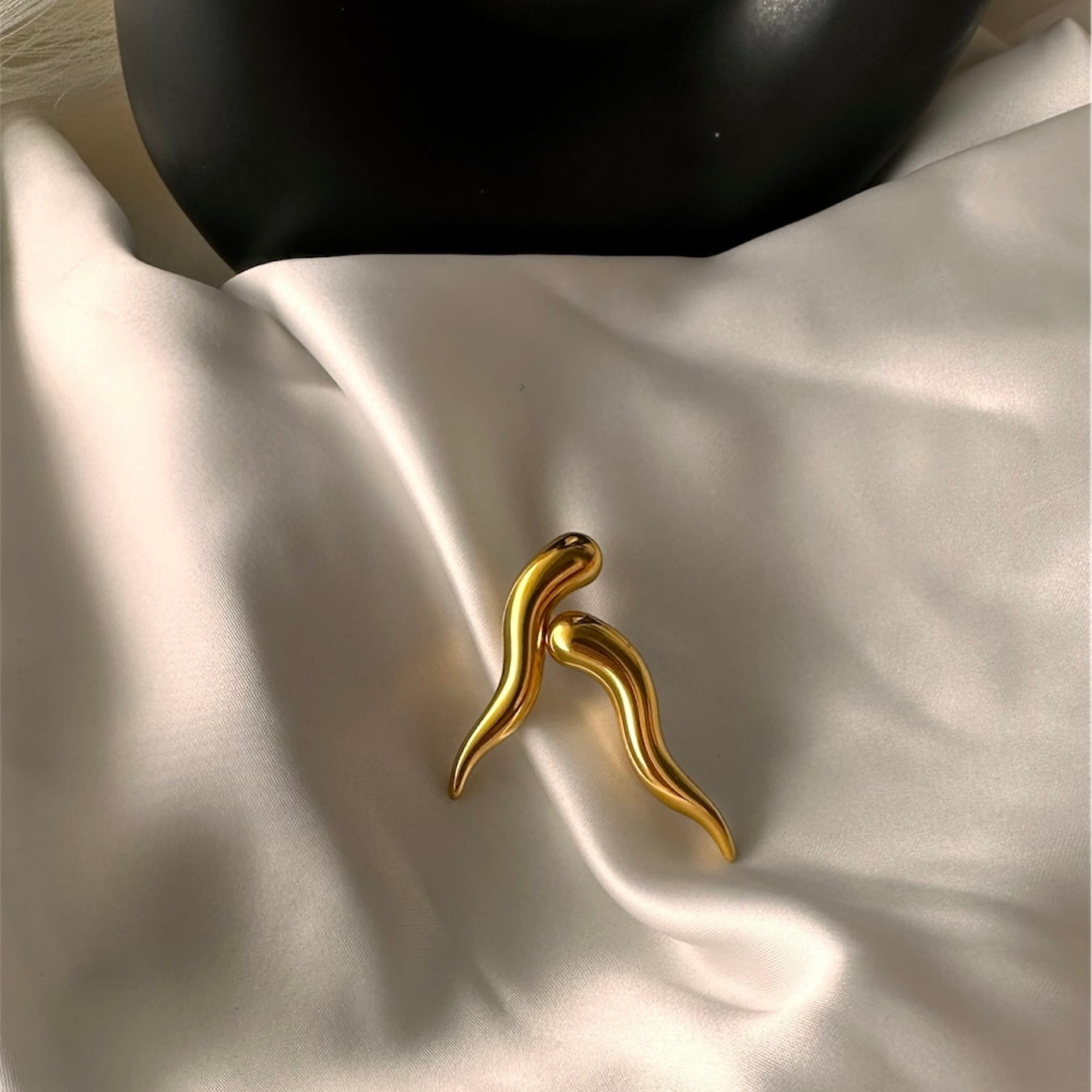 Orecchini "Corno"3D Fortuna e Prosperità