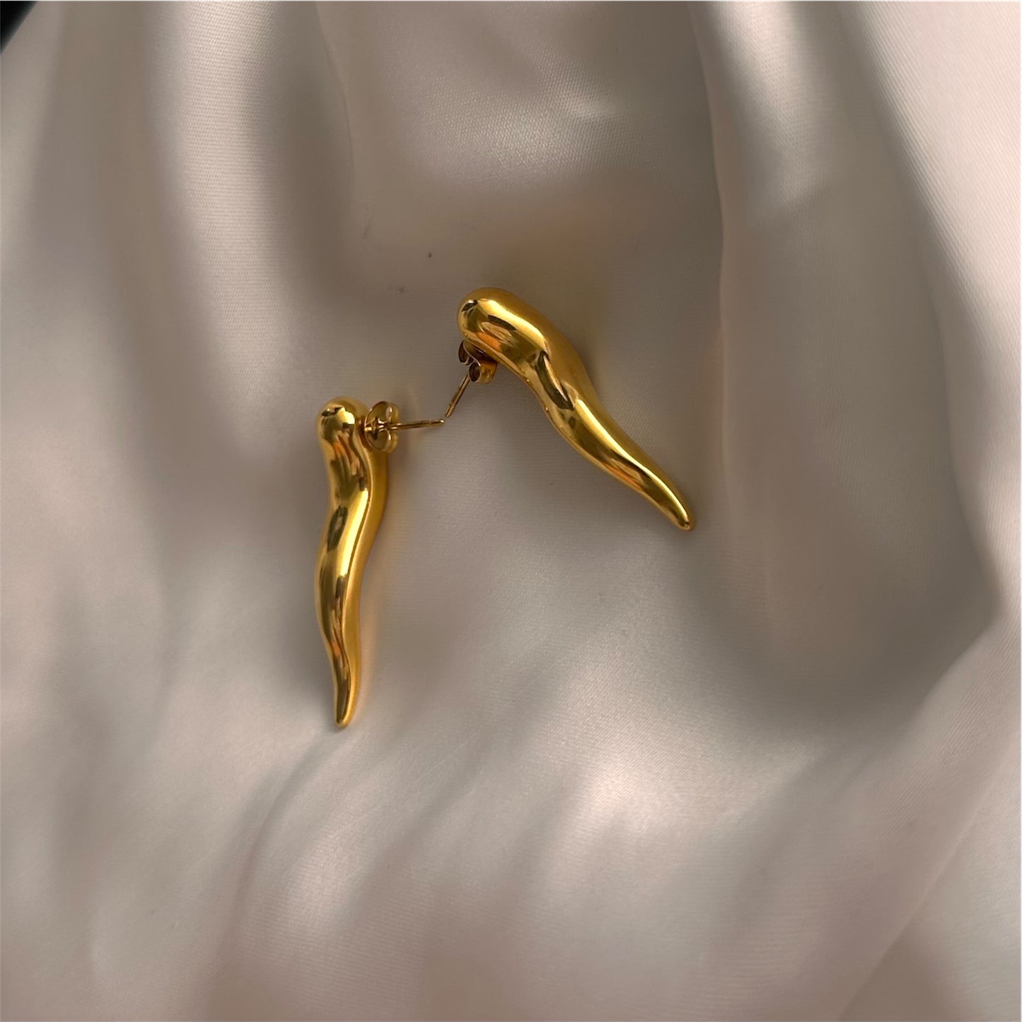 Orecchini "Corno"3D Fortuna e Prosperità