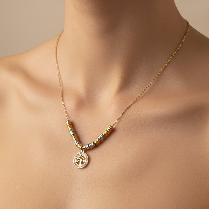 Collana Cuore e Albero della Vita: Ciclo della Vita - Naomi