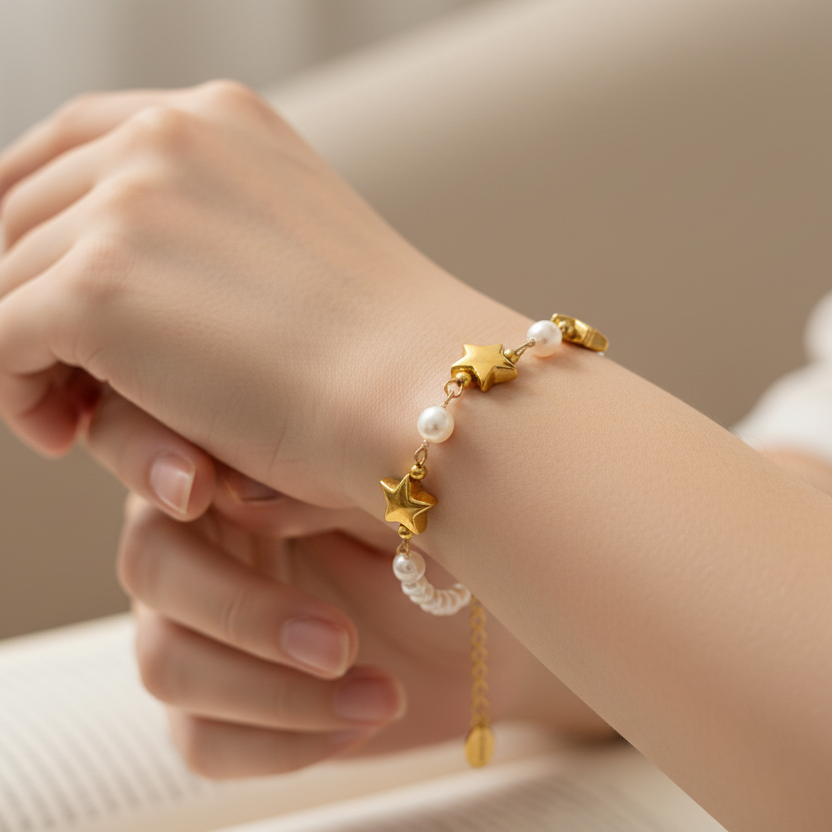 Bracciale "Perle e Stelle" Sogna in Grande, Brilla sempre.