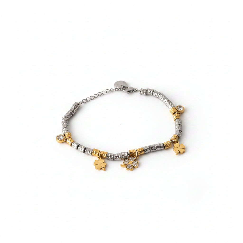Bracciale "Diletta" Cuore/Quadrifoglio  - Un Simbolo di Scelta e Coraggio